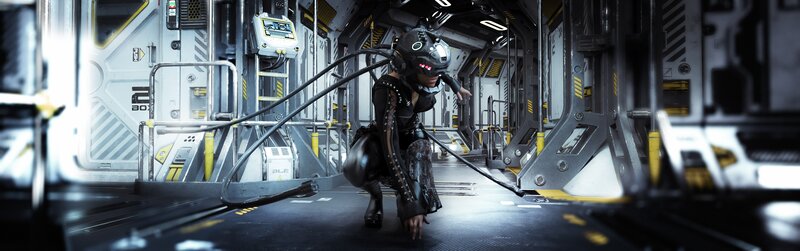 Person in Futuristic Suit — Gray, Dramatic