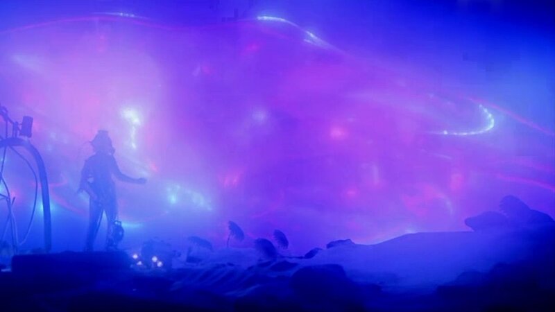 Person in Futuristic Suit — Purple, Dramatic