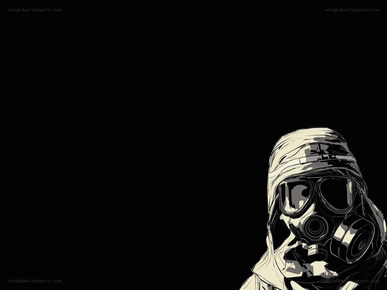 person in gas mask