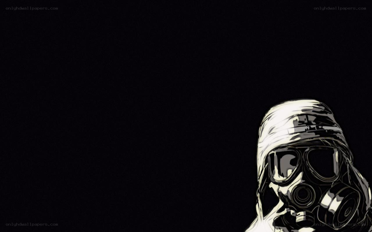 person in gas mask