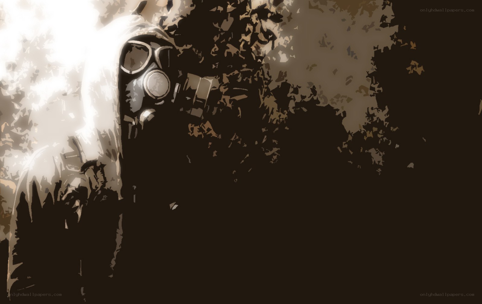 person in gas mask
