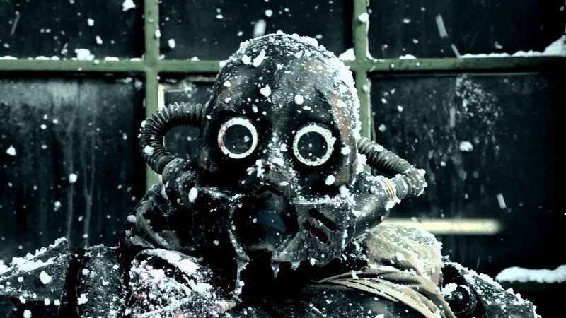 Person in Gas Mask — Black, Dramatic, Bleak