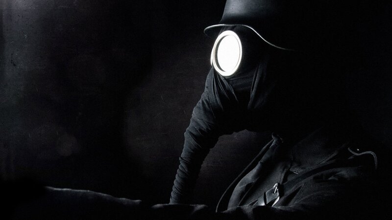 Person in Gas Mask — Black, Dramatic