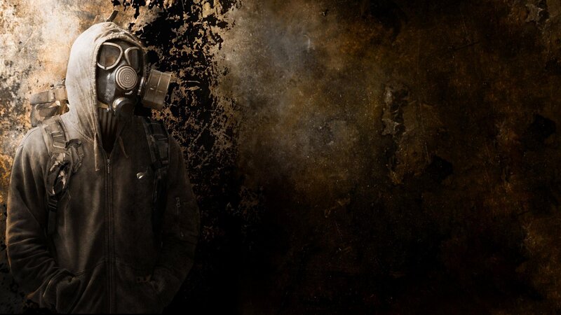 Person in Gas Mask — Brown, Dramatic, Digital Art, Gas Mask