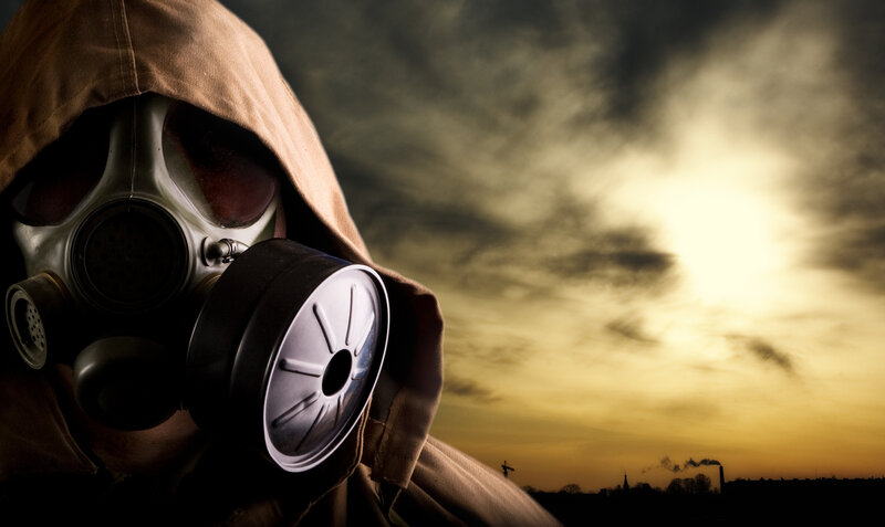 Person in Gas Mask — Brown
