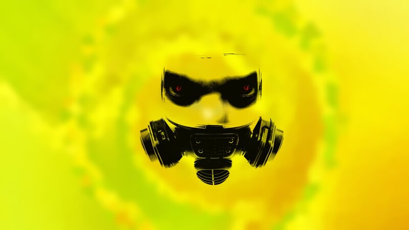 Person in Gas Mask — Yellow, Dramatic