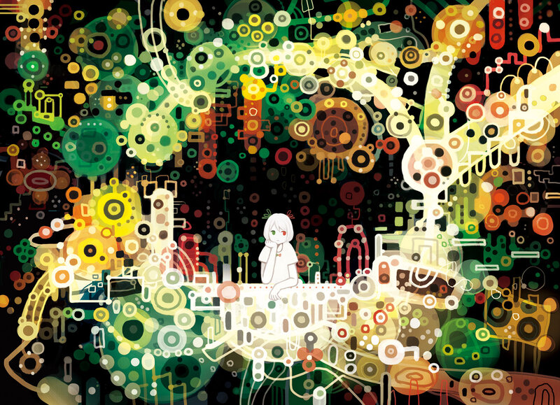 Person in Glowing Circuitry