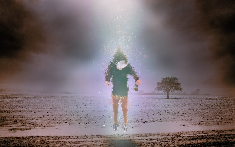 Person in Glowing Field