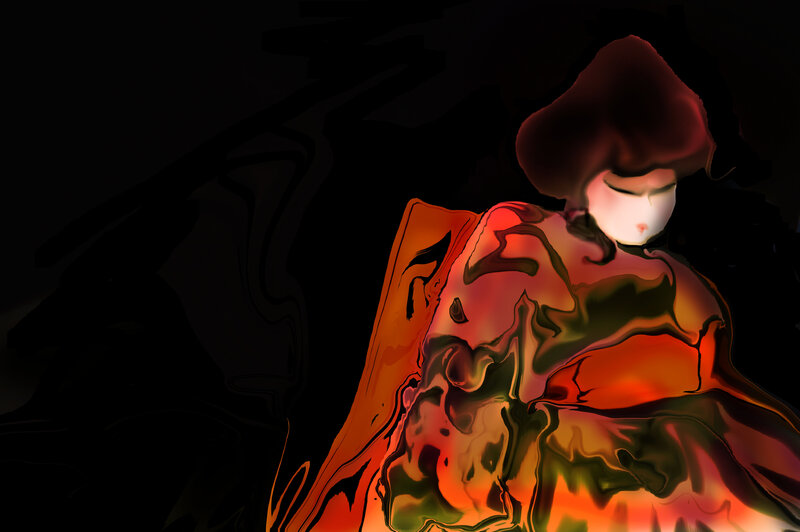 Person in Glowing Robe