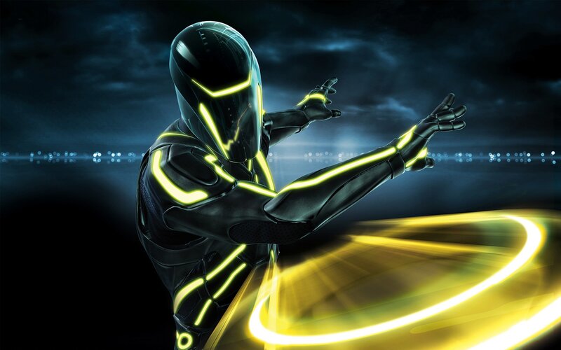 Person in Glowing Suit — Black