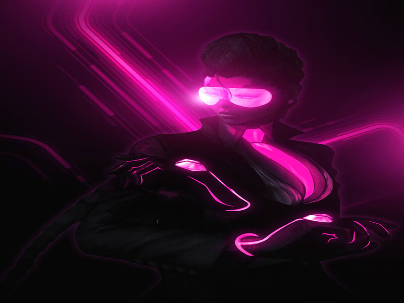 Person in Glowing Suit