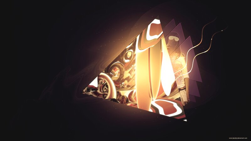 Person in Glowing Tunnel
