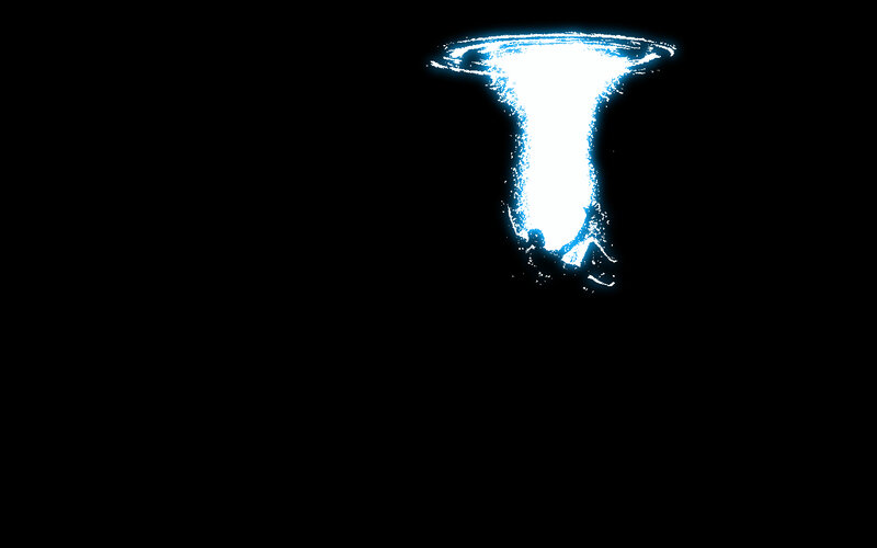 person in glowing vortex
