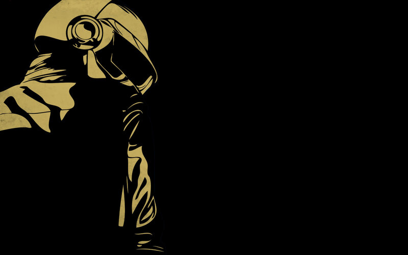 Person in Gold Helmet — Black, Dramatic, Digital Art