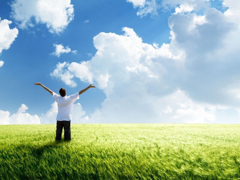 Person in Green Field