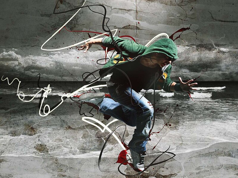 Person in Green Hoodie — Dramatic, Digital Art