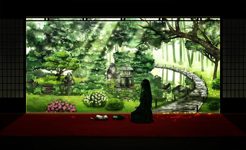 Person in Green Robe — Serene, Morning