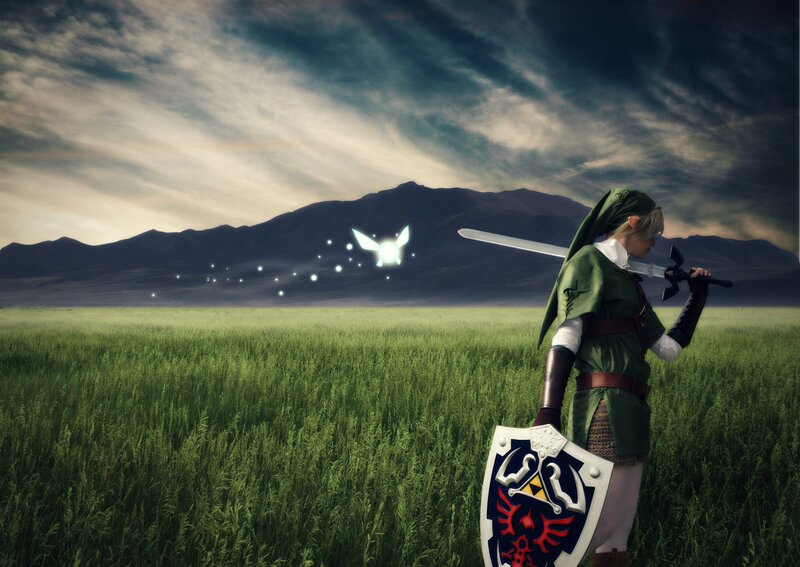 Person in Green Tunic — Dramatic, Sunset