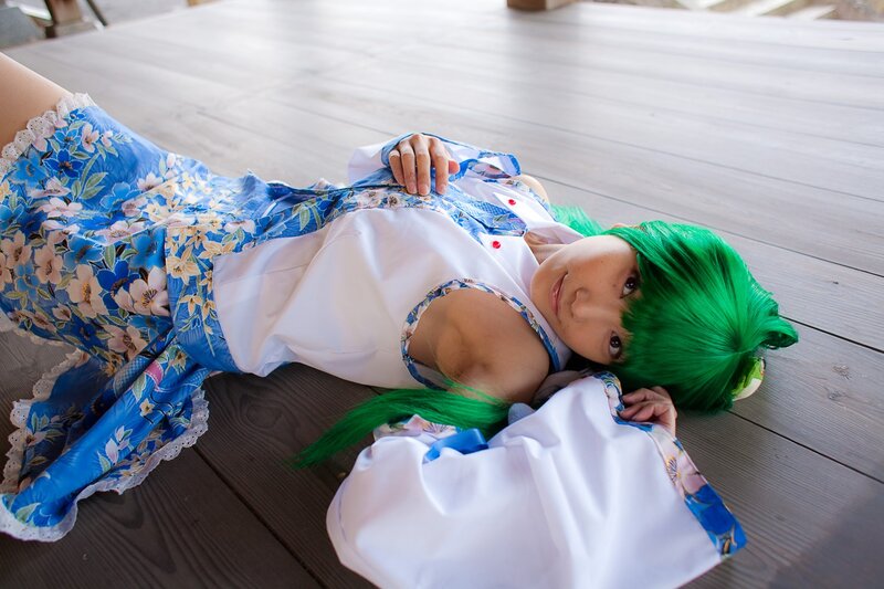 Person in Green Wig — Calm, Afternoon, Photograph