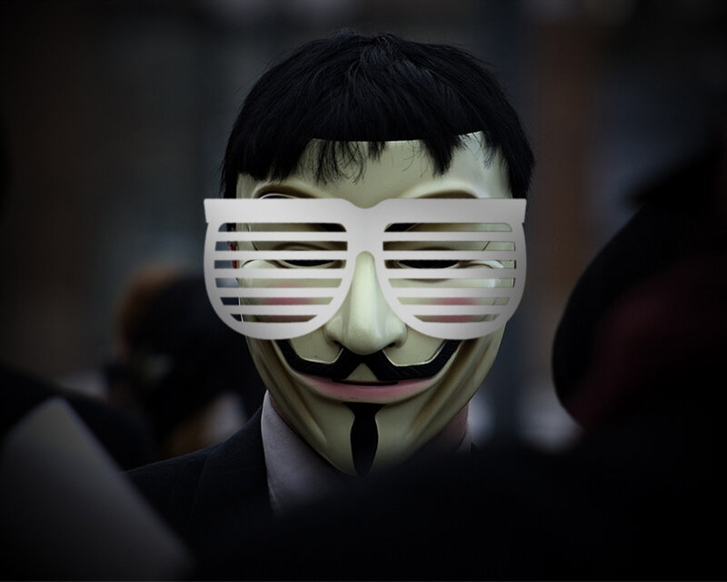 person in guy fawkes mask