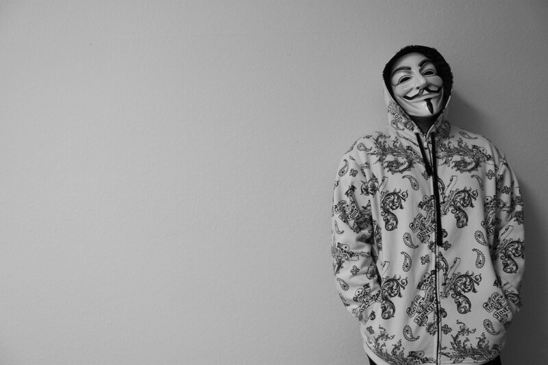 person in guy fawkes mask