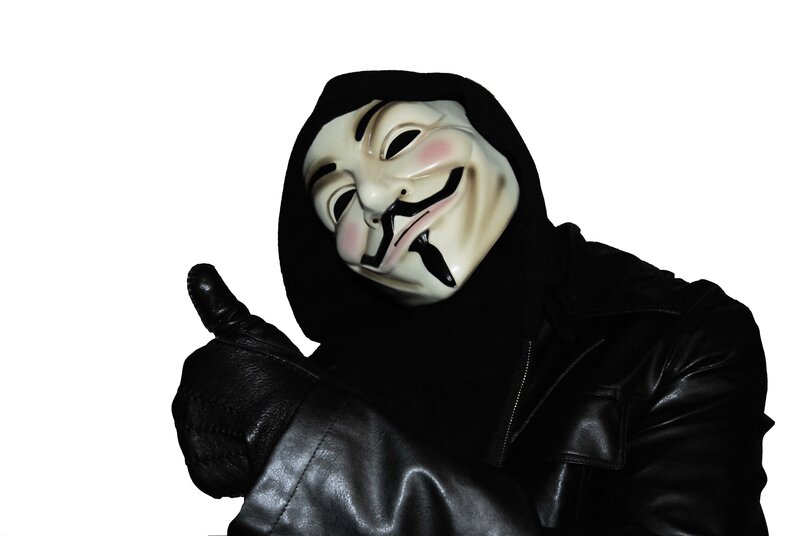 person in guy fawkes mask