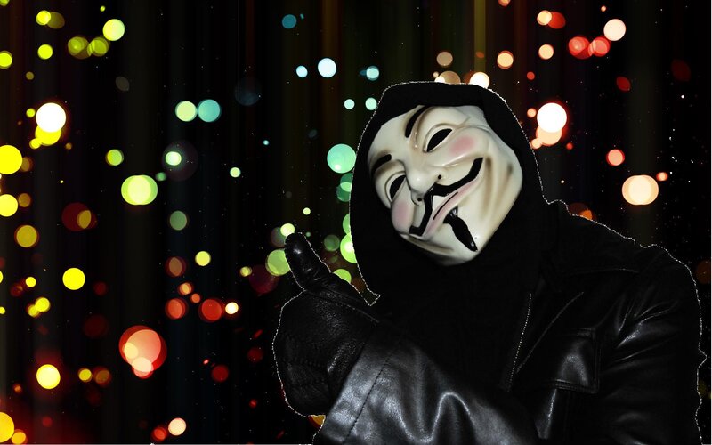 person in guy fawkes mask