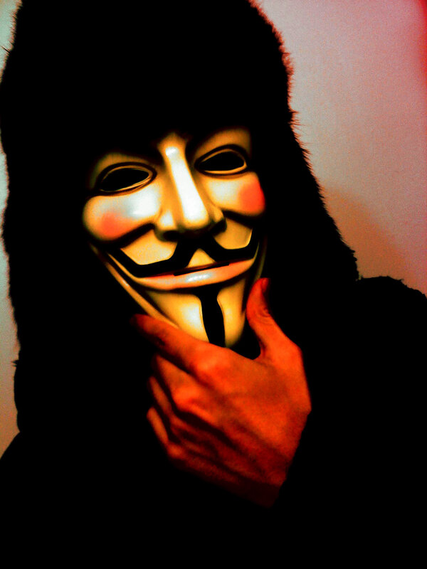 person in guy fawkes mask