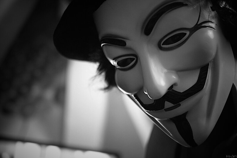 person in guy fawkes mask