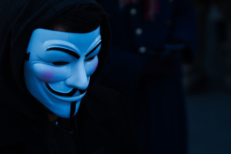 person in guy fawkes mask