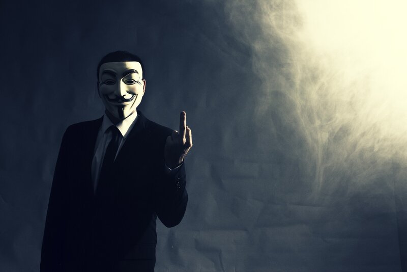 person in guy fawkes mask