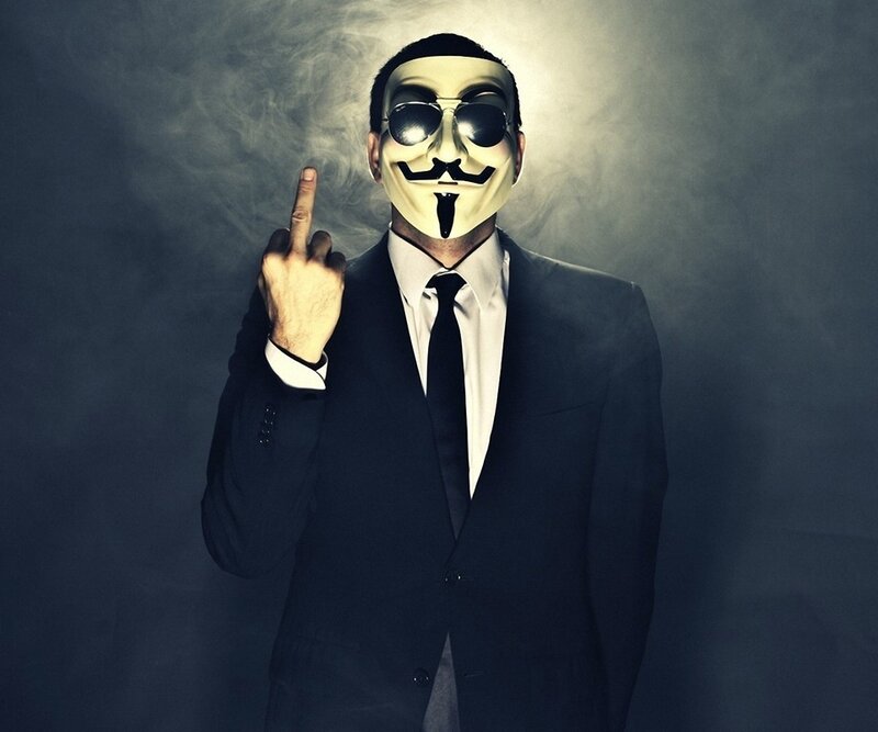 person in guy fawkes mask