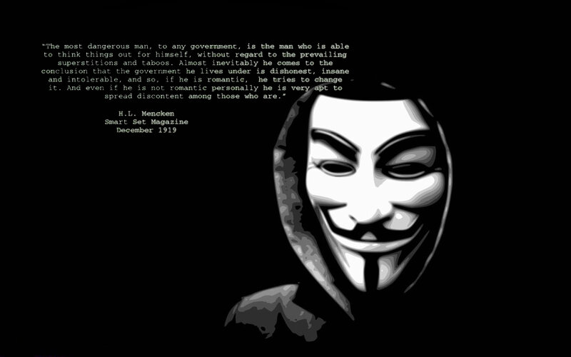 Person in Guy Fawkes Mask — Black, Dramatic, Digital Art, Text, Hood