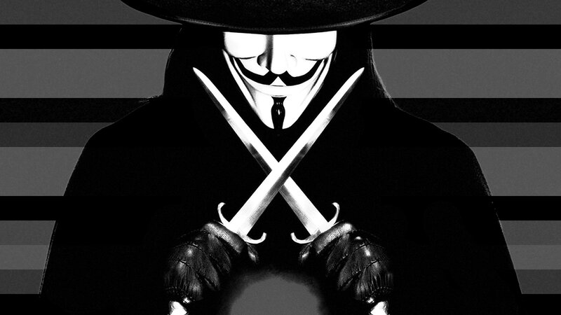 Person in Guy Fawkes Mask — Black, Dramatic