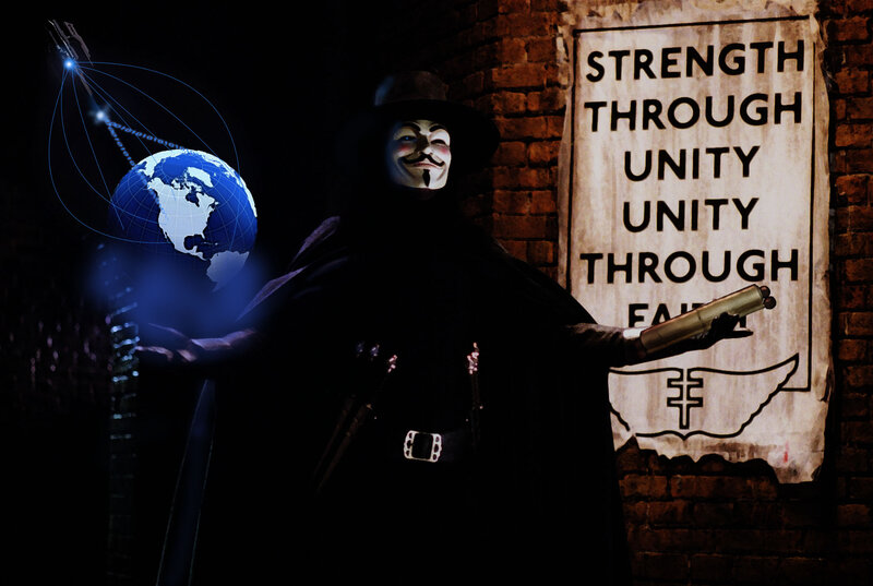Person in Guy Fawkes Mask — Black