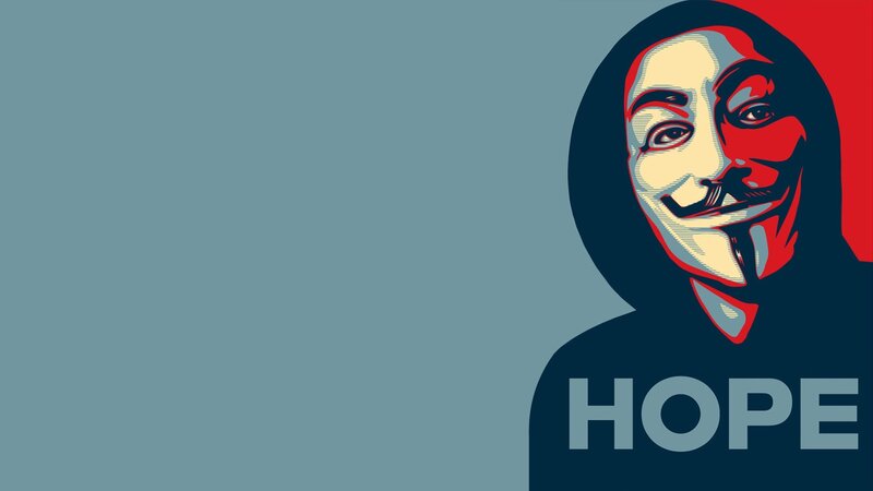 Person in Guy Fawkes Mask — Blue