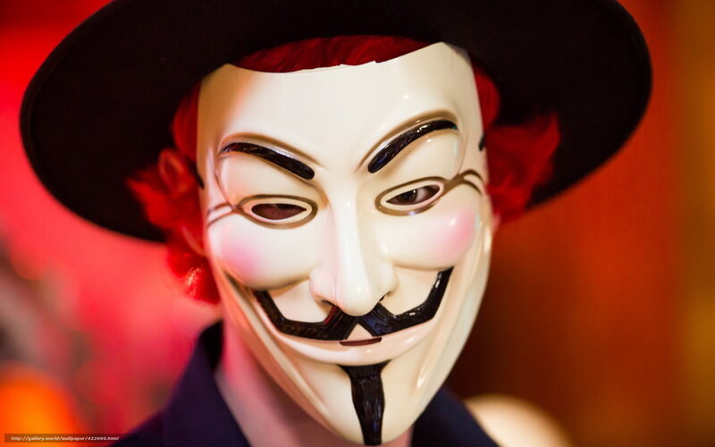 Person in Guy Fawkes Mask — White