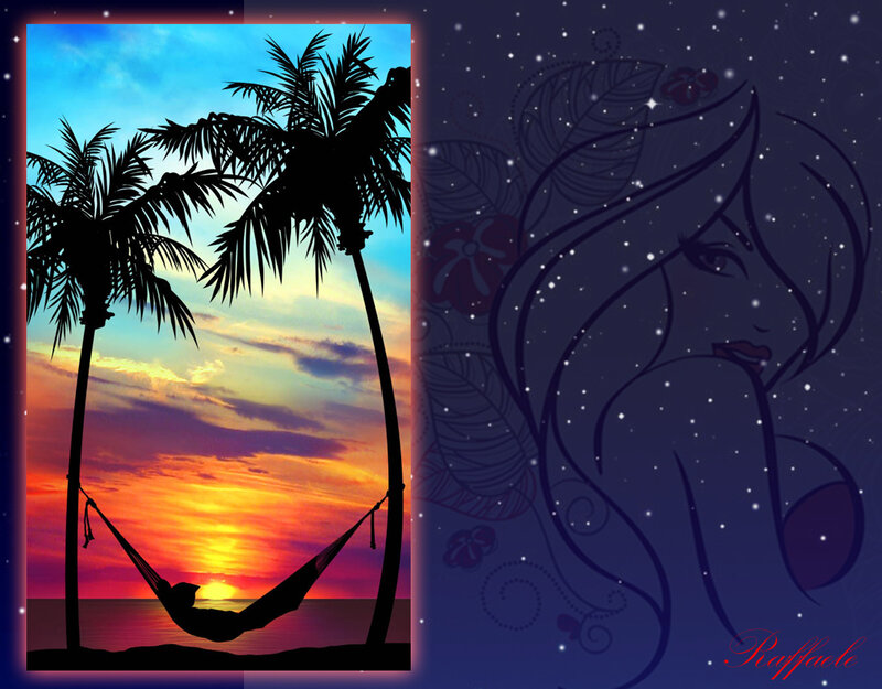 Person in Hammock at Sunset — Orange