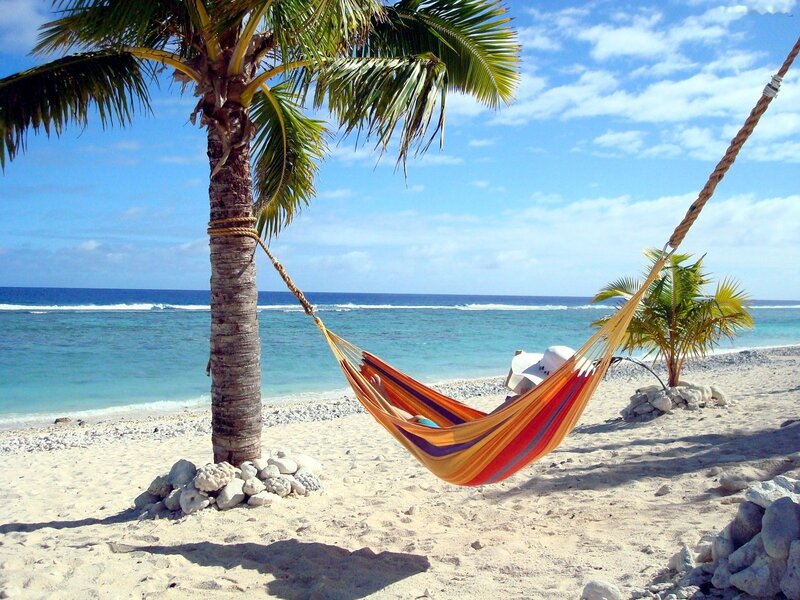 Person in Hammock — Blue, Relaxed, Afternoon
