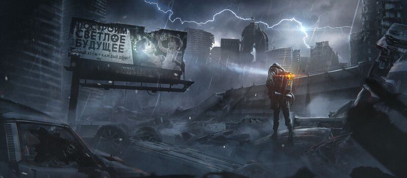 Person in Hazmat Suit — Gray, Dramatic, Night