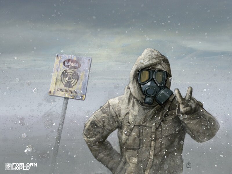 Person in Hazmat Suit — Gray, Dystopian