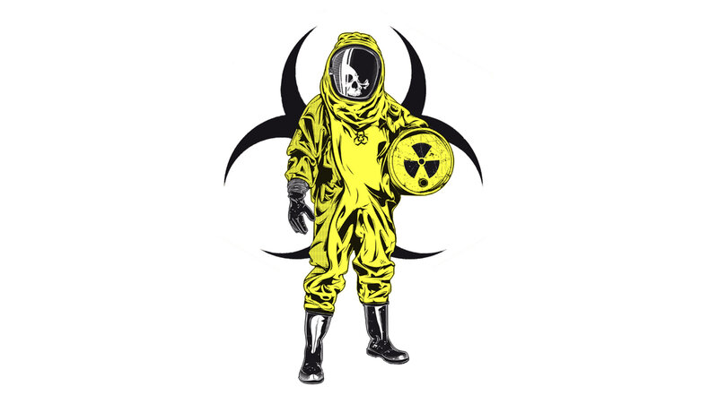 Person in Hazmat Suit — Yellow, Dramatic