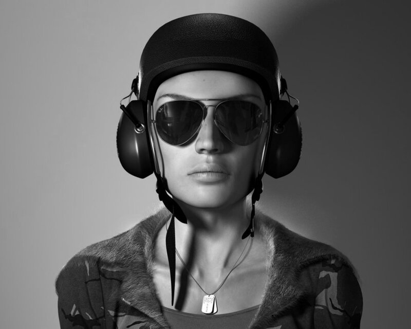 person in helmet and sunglasses