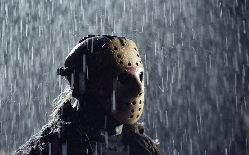 Person in Hockey Mask — Black, Dramatic, Night