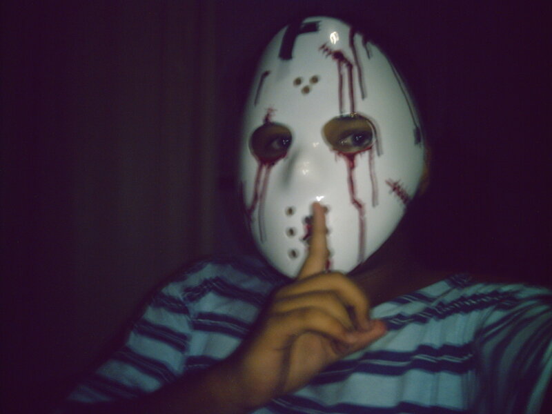 Person in Hockey Mask — White