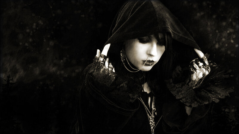 Person in Hooded Cloak — Black, Dramatic