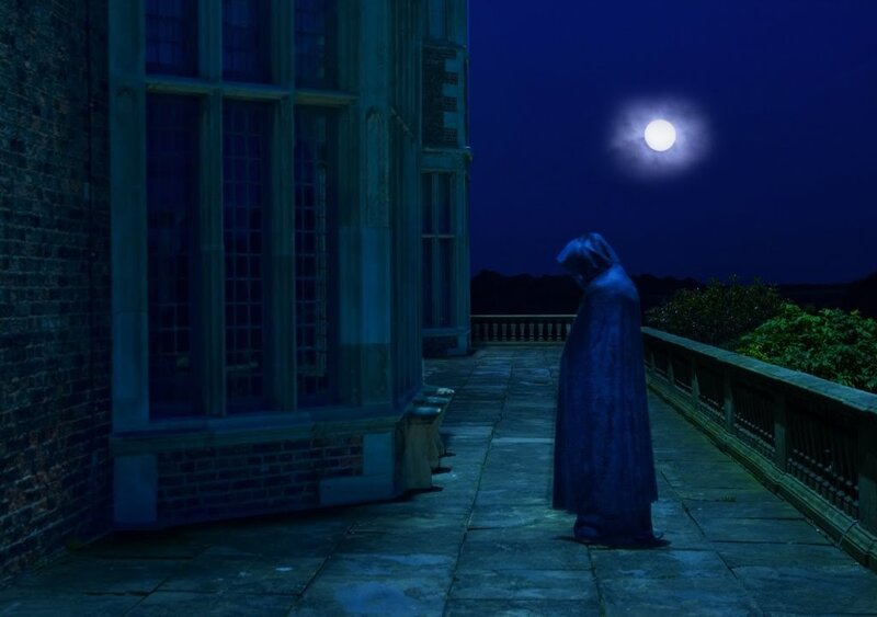Person in Hooded Cloak — Blue