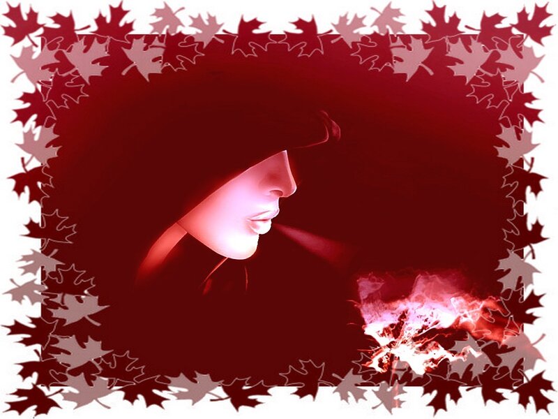 Person in Hooded Cloak — Red