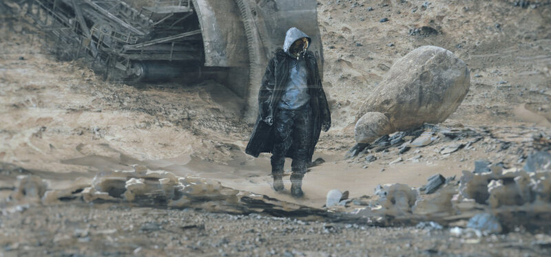 Person in Hooded Coat — Gray, Desolate