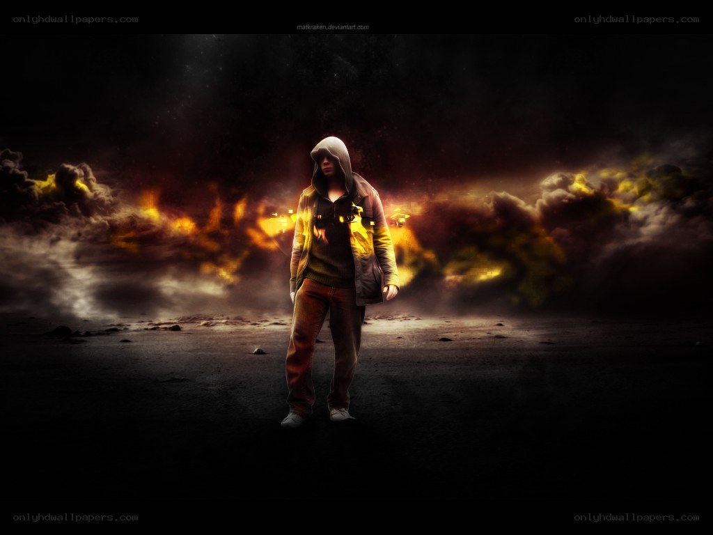 person in hooded jacket